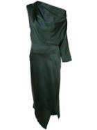 Michelle Mason Asymmetric Draped Dress - Green