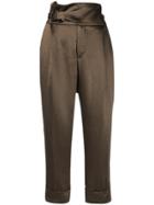 Brunello Cucinelli Belted High-waist Trousers - Brown