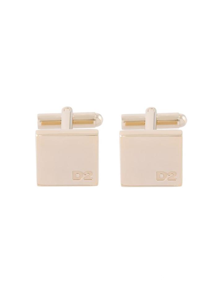 Dsquared2 Logo Cufflinks, Men's, Metallic, Brass