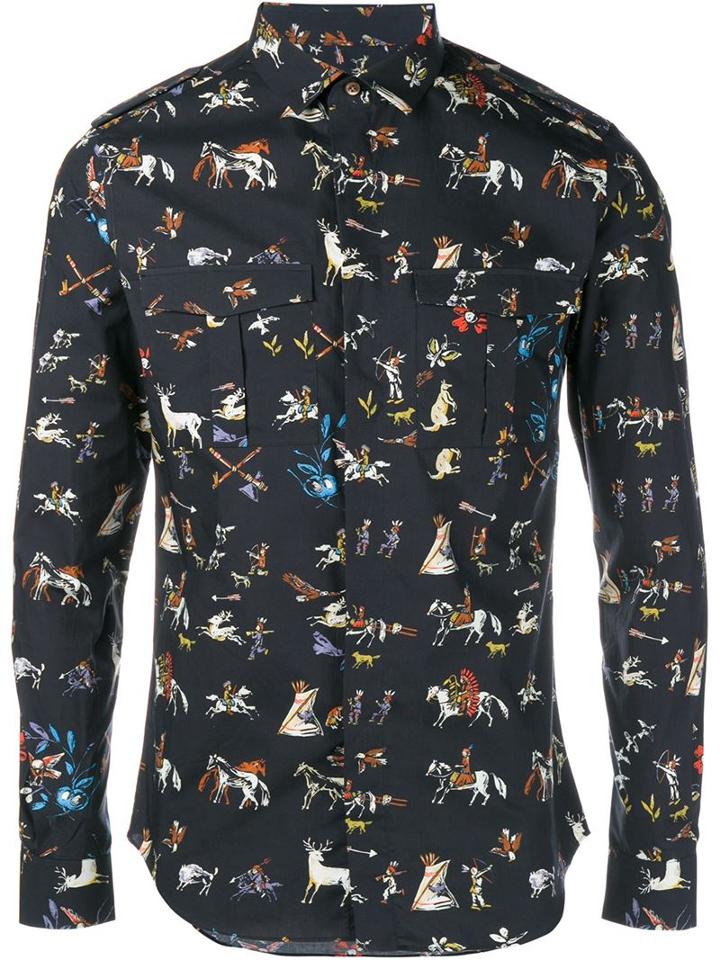 Valentino Etnic Calendar Print Shirt
