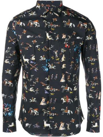 Valentino Etnic Calendar Print Shirt