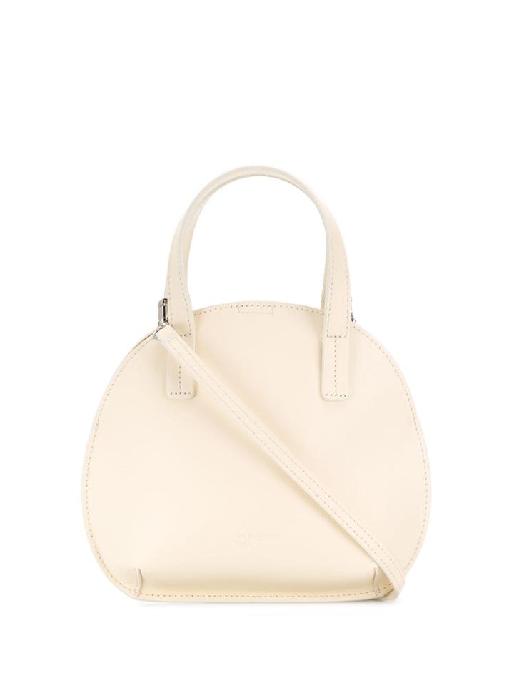 Jil Sander Navy Top-handle Tote - White