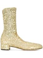 Dolce & Gabbana Sparkly Stretch Ankle Boots - Metallic