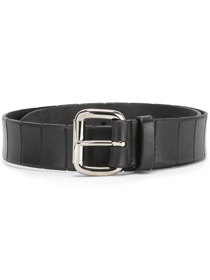 Orciani Textured Stripe Buckle Belt