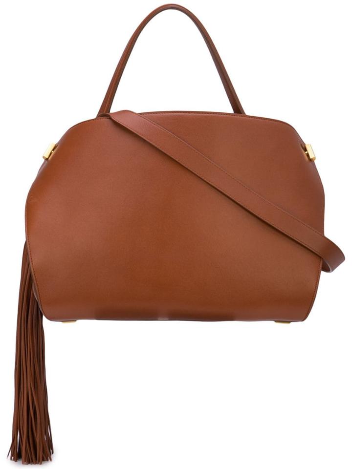 Oscar De La Renta Tassel Detail Tote - Brown