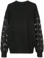See By Chloé Lace Sleeved Sweater - Black