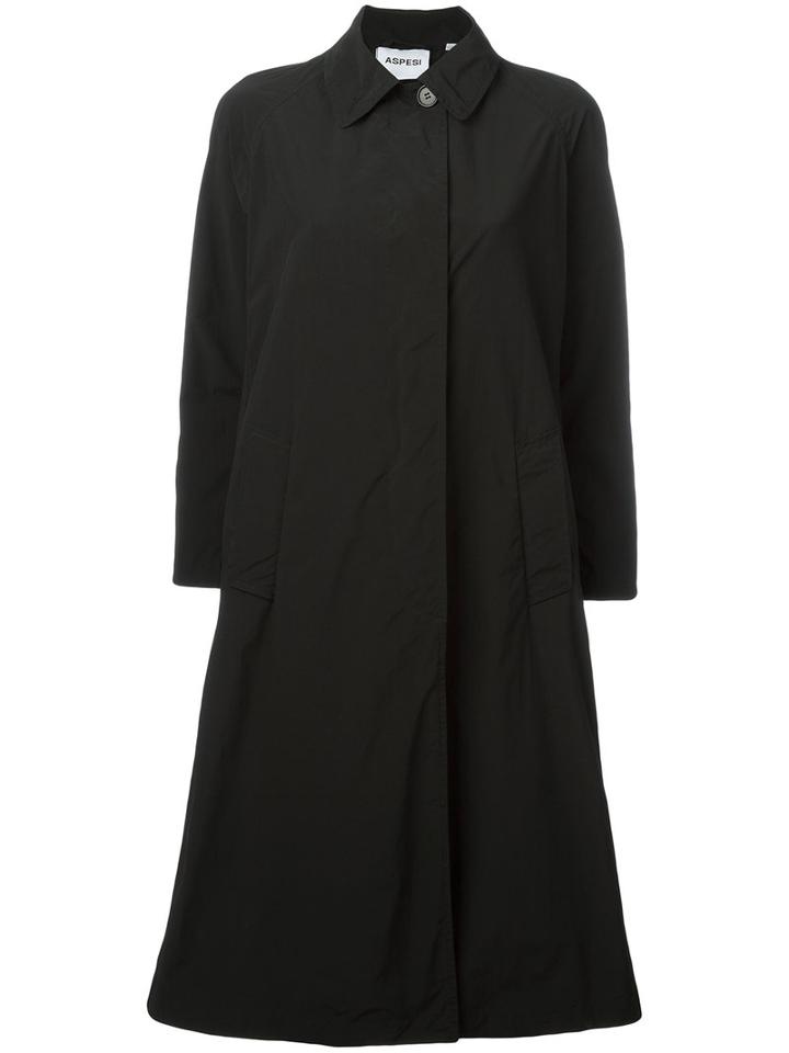 Aspesi Collared Coat, Women's, Size: Medium, Black, Polyester/polyamide