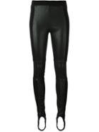 Paco Rabanne Leather Panel Trousers, Women's, Size: 38, Black, Lamb Skin/cotton/spandex/elastane/spandex/elastane