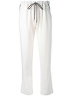 Eleventy - Drawstring Tapered Trousers - Women - Cashmere/silk - 42, White, Cashmere/silk