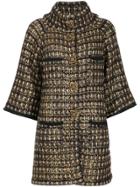 Chanel Vintage Checked Pattern Buttoned Up Jacket - Blue