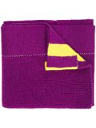 Raf Simons Striped Detail Ribbed Scarf, Men's, Pink/purple, Virgin Wool