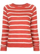 Bassike Striped Knit Jumper - Red