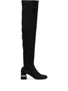 Miu Miu Crystal-embellished 65 Boots - Black