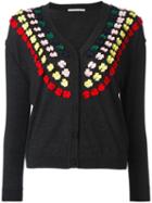 Marco De Vincenzo Bow Embellished Cardigan, Women's, Size: 42, Grey, Wool/polyester