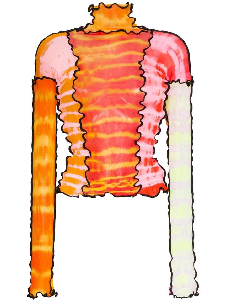 Asai Patchwork Tie Dye Stretch Top - Pink