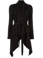 Masnada Belted Pointy Jacket, Women's, Size: 44, Black, Viscose