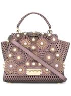 Zac Zac Posen Eartha Floral Applique Tote - Pink & Purple