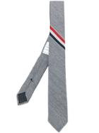 Thom Browne Classic Rwb Stripe Tie - Grey