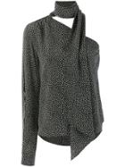 Saint Laurent Asymmetric Pussy-bow Blouse - Black