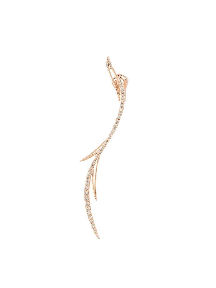 Cristina Ortiz Long Embellished Post Earrings - Metallic