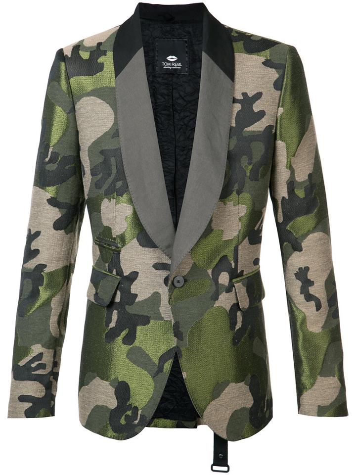 Tom Rebl - Camouflage Blazer - Men - Cotton/acrylic/polyester/viscose - 48, Green, Cotton/acrylic/polyester/viscose