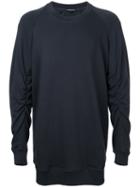 Ann Demeulemeester - Gathered Sleeve Sweatshirt - Men - Cotton - L, Grey, Cotton