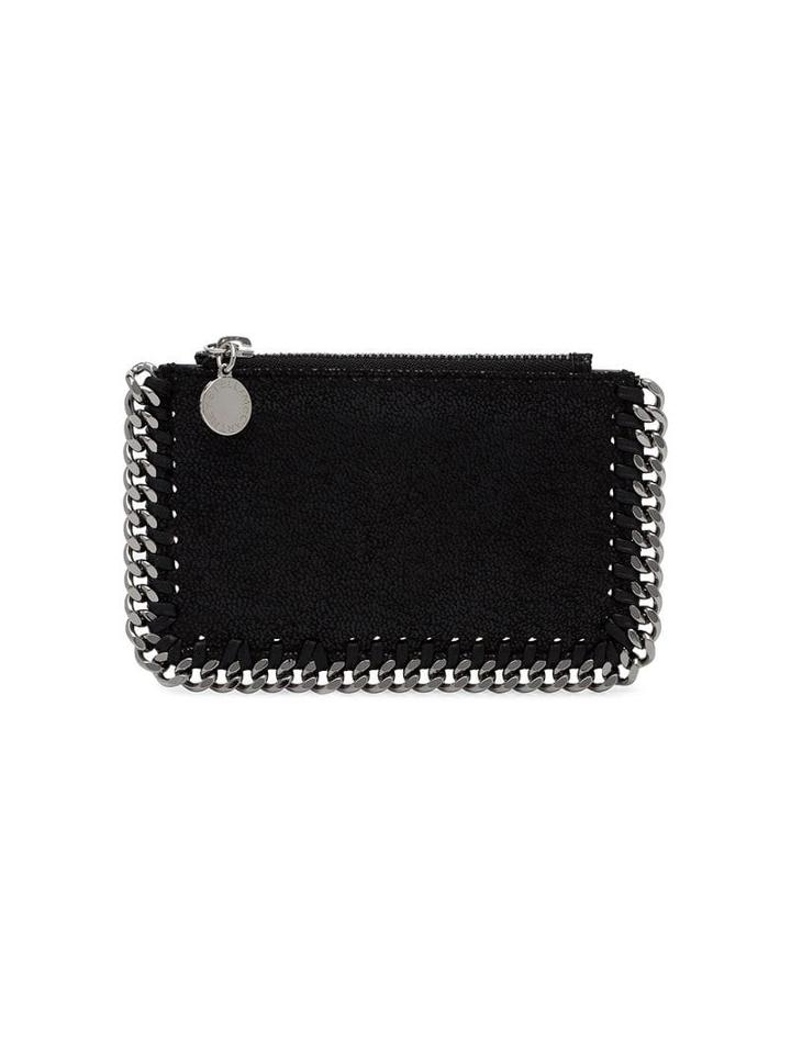 Stella Mccartney Black Chain Detail Zipped Cardholder