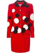 Moschino Vintage Polka Dot Skirt Suit, Women's, Size: 44, Red