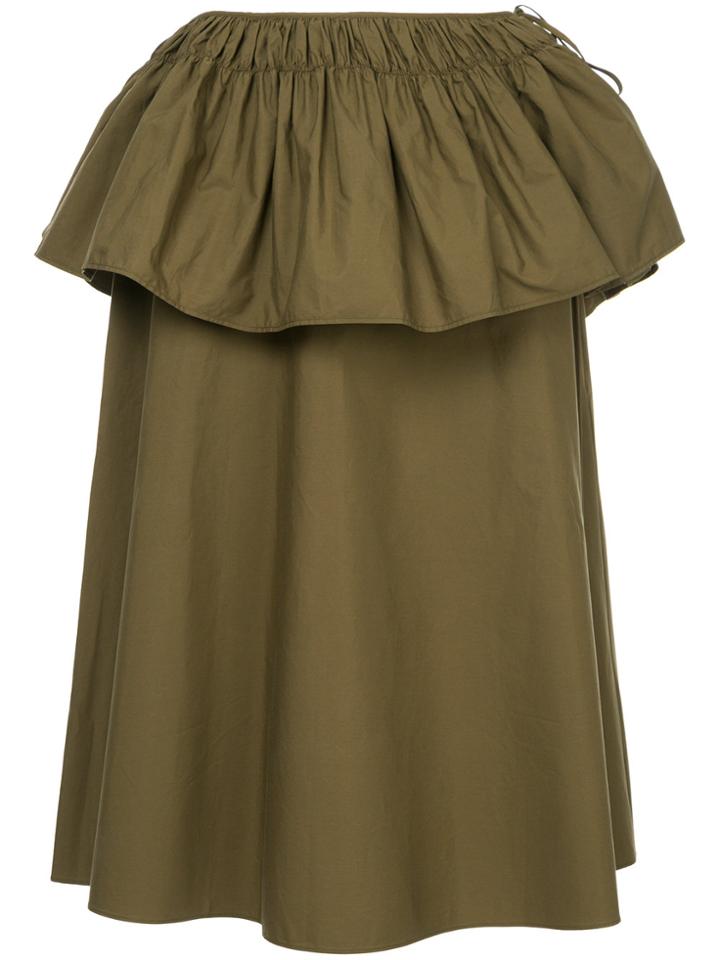Jil Sander Peplum Midi Skirt - Green