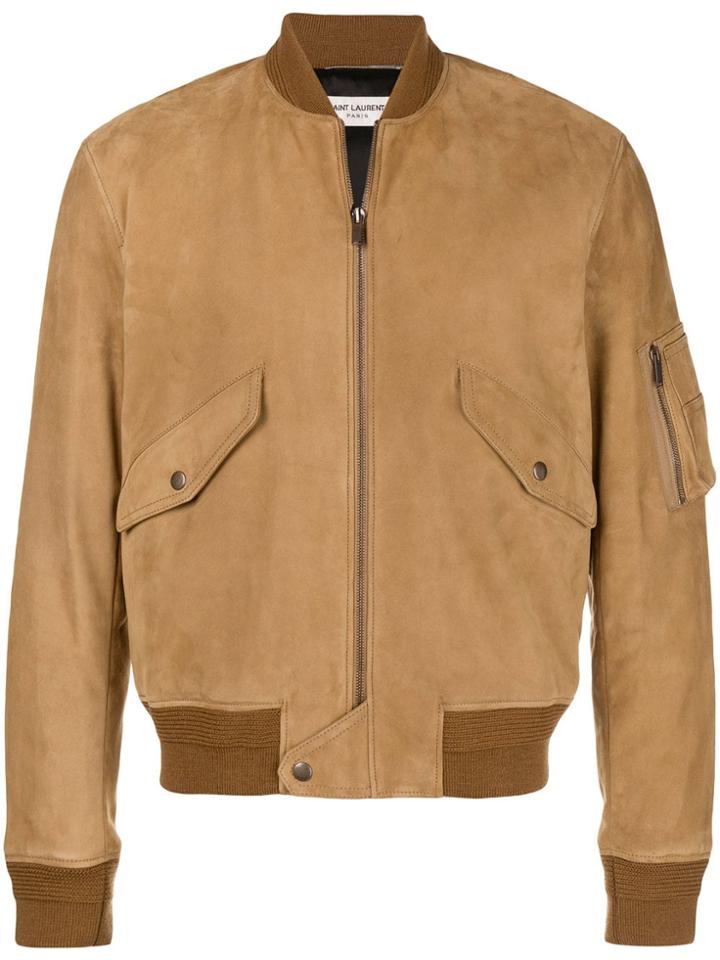 Saint Laurent Bomber Jacket - Neutrals