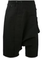 Tom Rebl - Drop Crotch Shorts - Men - Cotton/linen/flax - 46, Black, Cotton/linen/flax