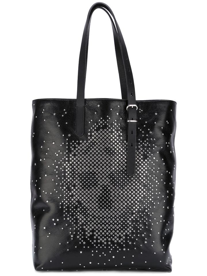 Alexander Mcqueen Skull-embellished Tote, Men's, Black, Calf Leather/metal