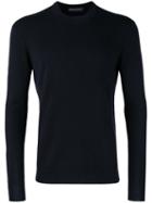 Neil Barrett Crew Neck Sweater, Men's, Size: Large, Blue, Wool/cashmere/silk
