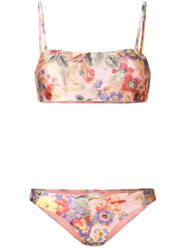 Zimmermann Floral Print Bikini - Pink & Purple