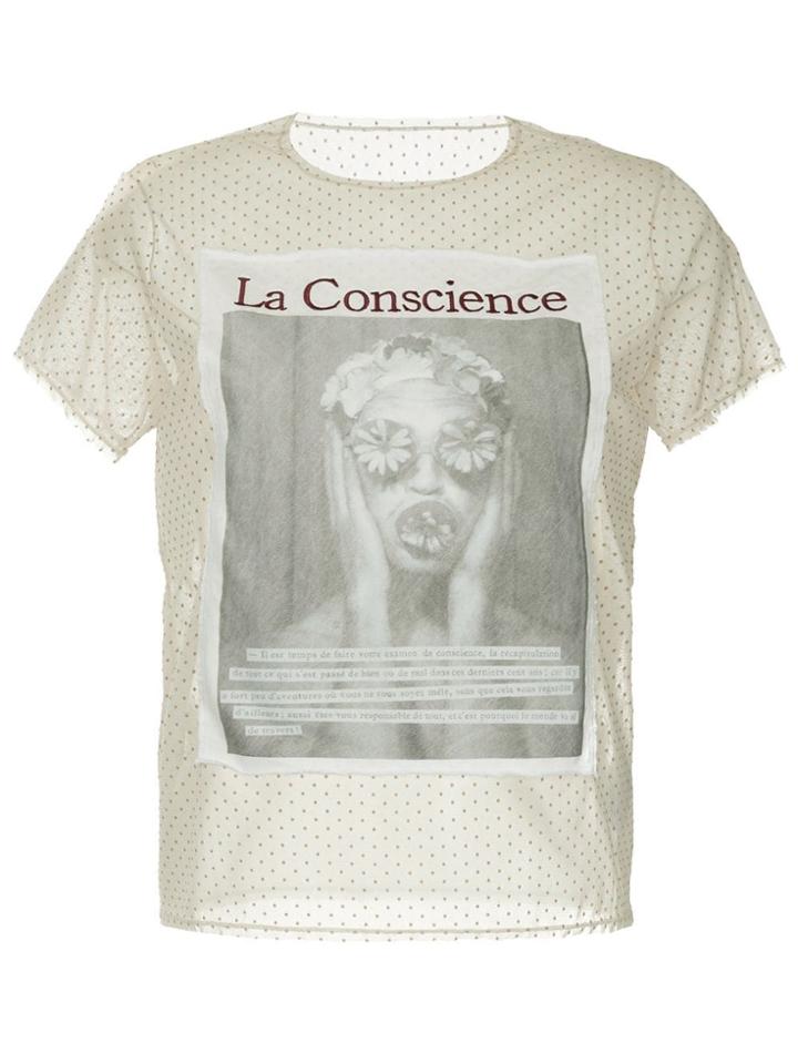 Tu Es Mon Trésor 'le Conscience' Dotted Mesh T-shirt - Neutrals