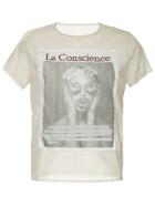 Tu Es Mon Trésor 'le Conscience' Dotted Mesh T-shirt - Neutrals