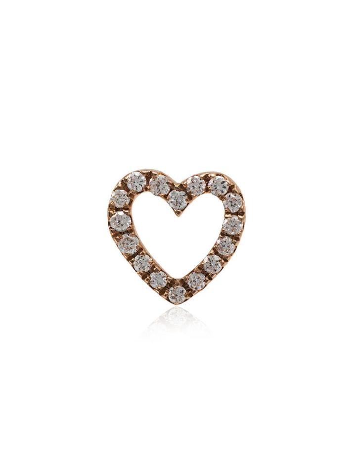 Loquet 18k Rose Gold And Diamond Heart Charm - Pink