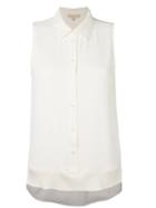 Michael Michael Kors Sleeveless Shirt, Women's, Size: Xl, White, Polyester/spandex/elastane/viscose