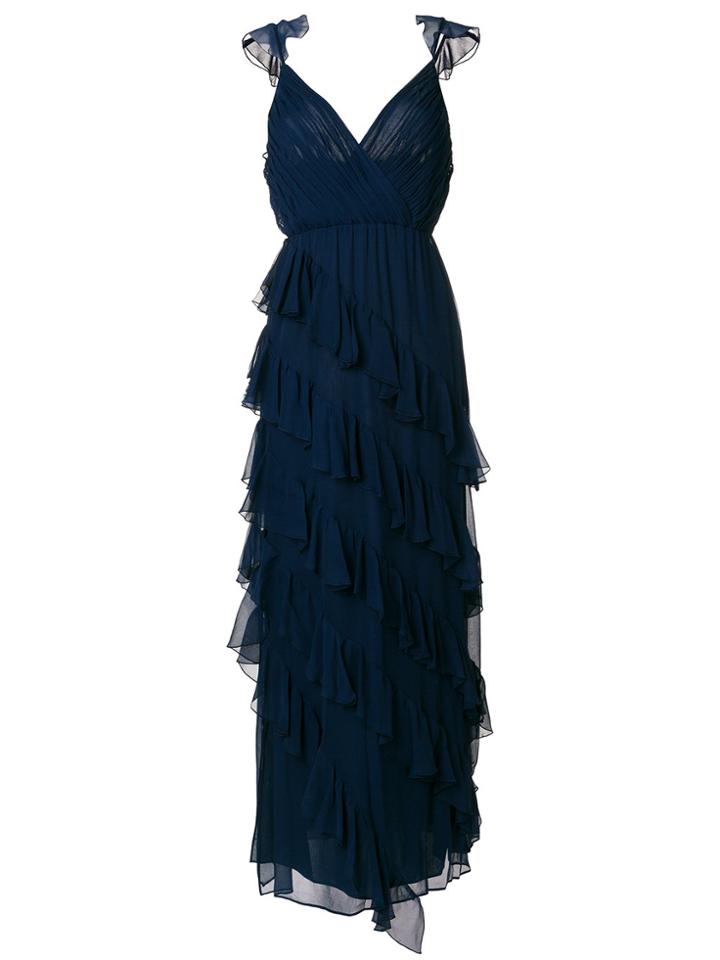 Alice+olivia Ruffled Maxi Dress - Blue