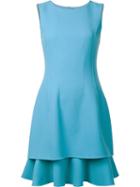 Oscar De La Renta Tiered Ruffle Hem Dress, Women's, Size: 2, Blue, Silk/nylon/spandex/elastane/virgin Wool