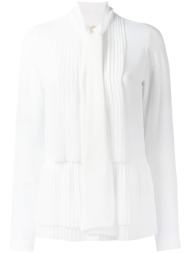 Michael Michael Kors Pleated Shirt, Women's, Size: 10, White, Polyester