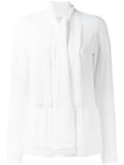 Michael Michael Kors Pleated Shirt, Women's, Size: 10, White, Polyester