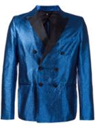 Christian Pellizzari Double Breasted Blazer, Men's, Size: 46, Blue, Polyamide/polyester/viscose/acetate
