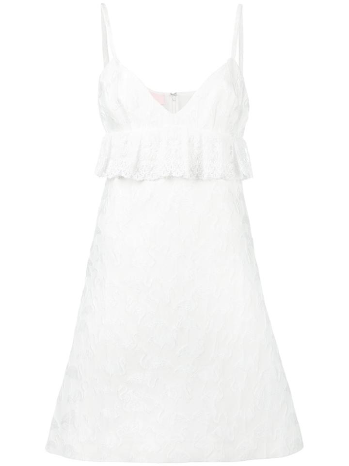 Giamba Ruffled Mini Dress - White