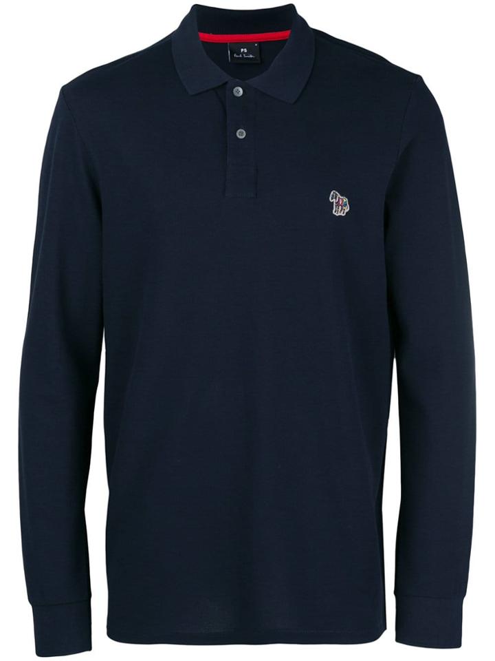 Ps By Paul Smith Plain Polo Sweater - Blue