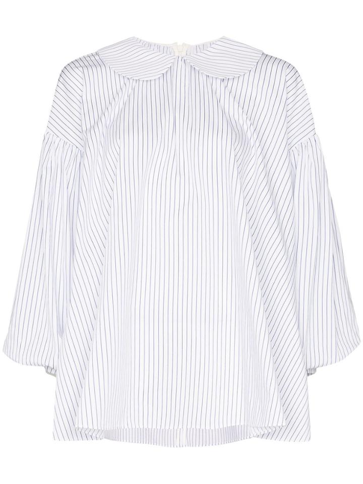 Shushu/tong Striped Peter Pan Collar Shirt - Blue