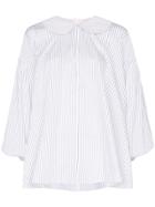 Shushu/tong Striped Peter Pan Collar Shirt - Blue