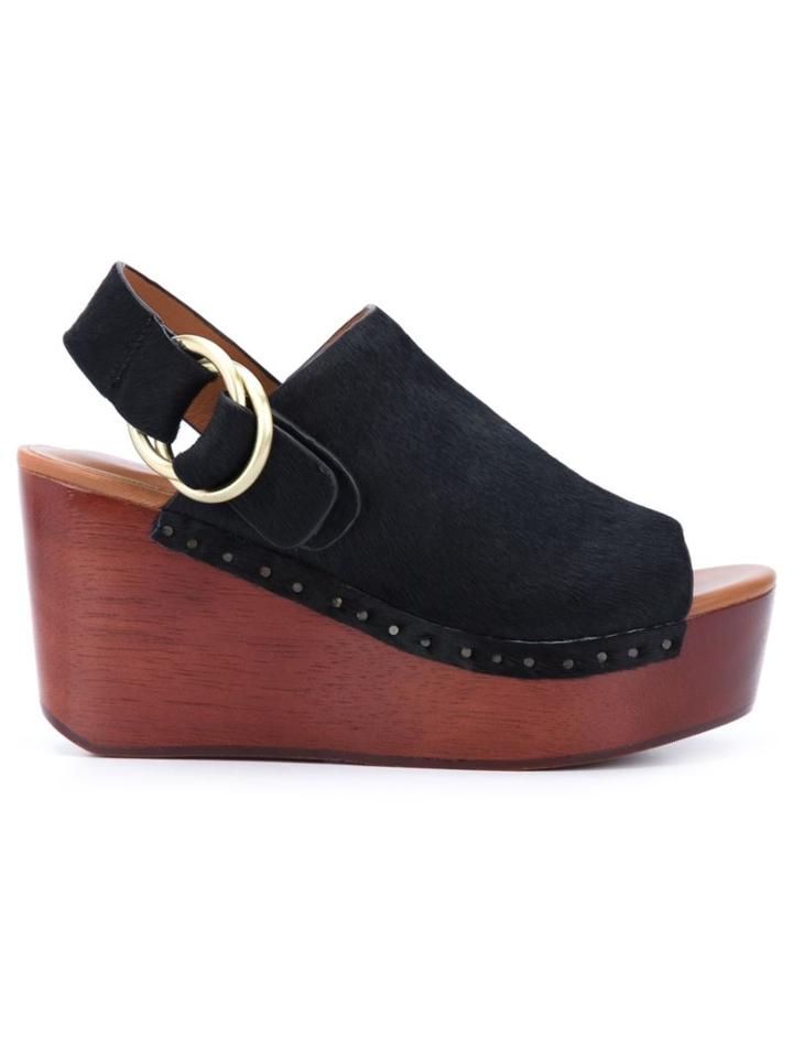 Derek Lam 10 Crosby Hoop Buckle Wedge Sandals