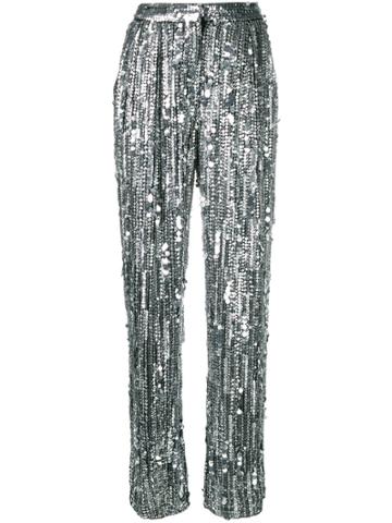 Alberta Ferretti Sequin Embellished Trousers - Silver
