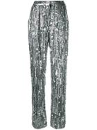 Alberta Ferretti Sequin Embellished Trousers - Silver